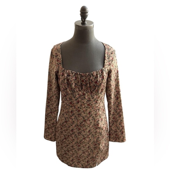 Zara Rose Floral Print Mini Dress Medium - Picture 3 of 15